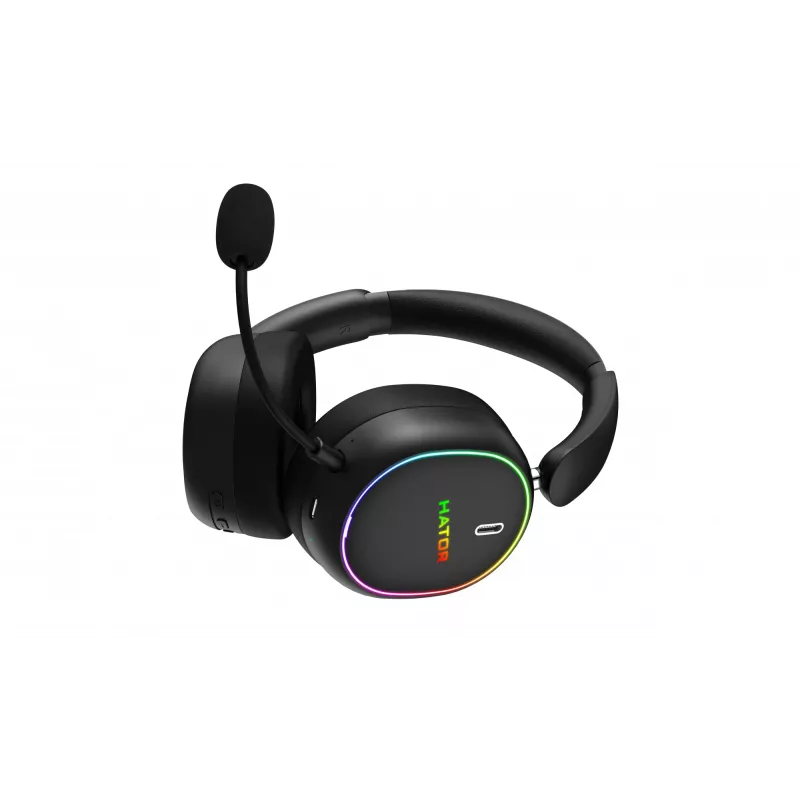 HATOR Phoenix 2 bezdrôtový headset káblový a bezdrôtový s hlavovým mostom herný USB Type-C / USB Type-A Bluetooth čierny