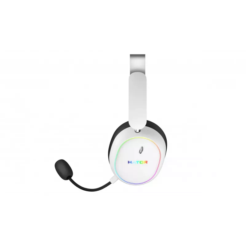 HATOR Phoenix 2 bezdrôtový headset káblový a bezdrôtový s hlavovým mostom herný USB Type-C / USB Type-A Bluetooth biely