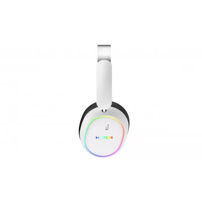 HATOR Phoenix 2 bezdrôtový headset káblový a bezdrôtový s hlavovým mostom herný USB Type-C / USB Type-A Bluetooth biely
