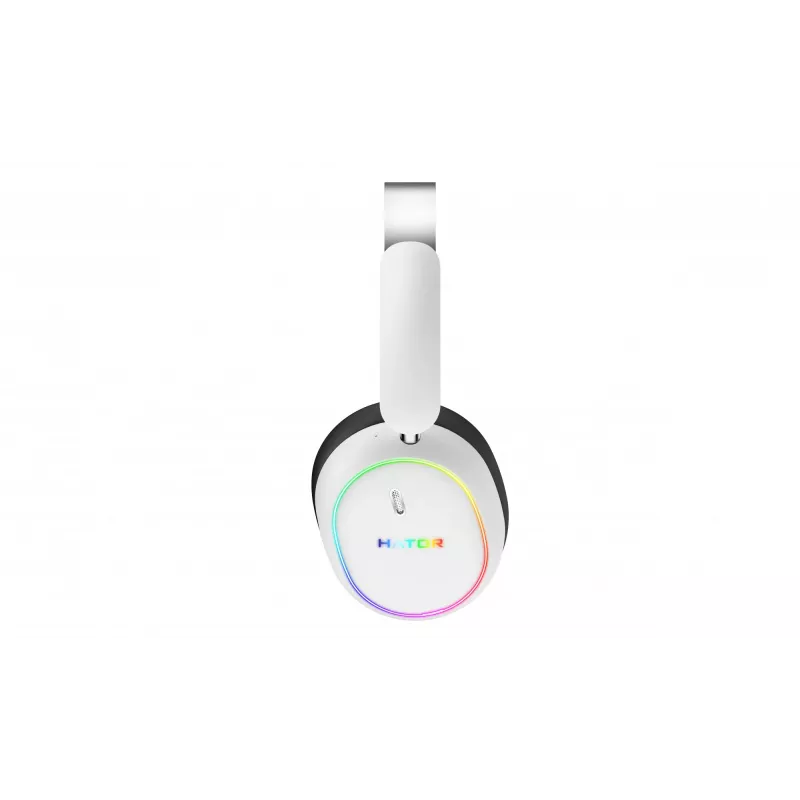 HATOR Phoenix 2 bezdrôtový headset káblový a bezdrôtový s hlavovým mostom herný USB Type-C / USB Type-A Bluetooth biely