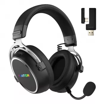 HATOR Hypergang 3 bezdrôtový headset s hlavovým mostom herný USB Type-C / USB Type-A Bluetooth čierny