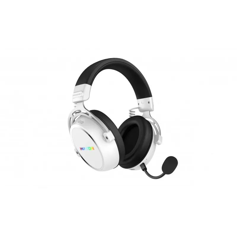 HATOR Hypergang 3 bezdrôtový headset s hlavovým mostom herný USB Type-C / USB Type-A Bluetooth biely