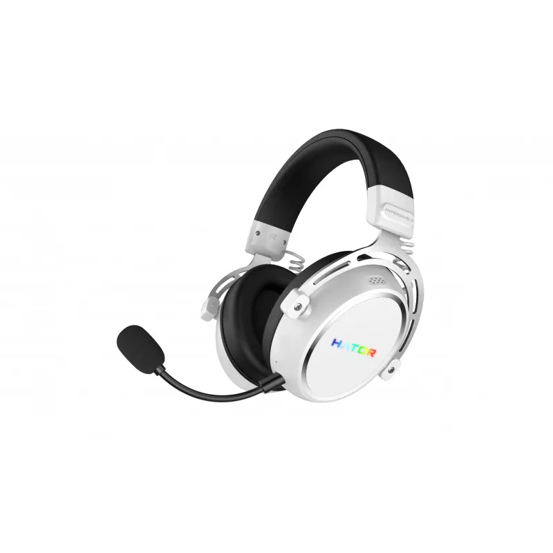 HATOR Hypergang 3 bezdrôtový headset s hlavovým mostom herný USB Type-C / USB Type-A Bluetooth biely