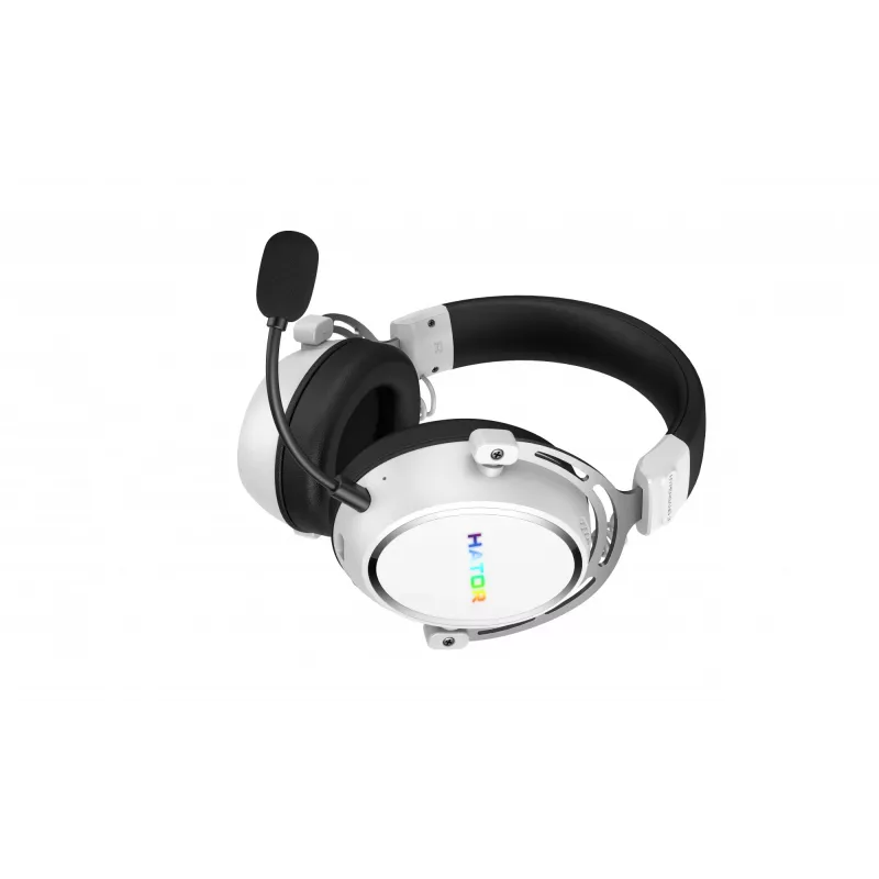 HATOR Hypergang 3 bezdrôtový headset s hlavovým mostom herný USB Type-C / USB Type-A Bluetooth biely
