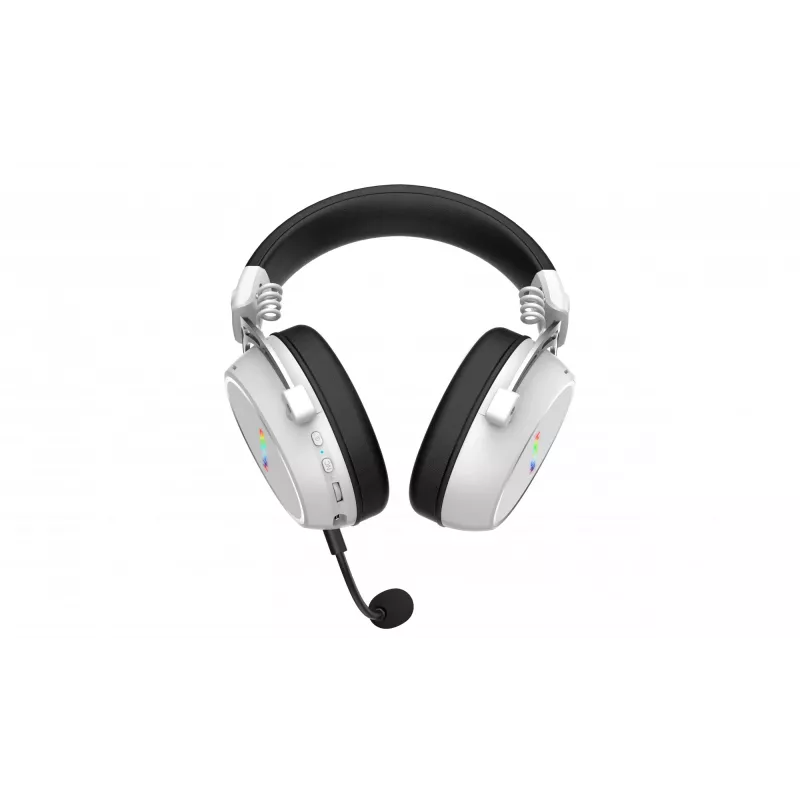 HATOR Hypergang 3 bezdrôtový headset s hlavovým mostom herný USB Type-C / USB Type-A Bluetooth biely