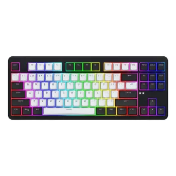 HATOR Rockfall 3 TKL Wireless, čierna, QMK/VIA, OMA profil bielo-čierne keycapy klávesnica - lineárne mechanické hotswap spínače - US - ANSI rozloženie (HTK850)