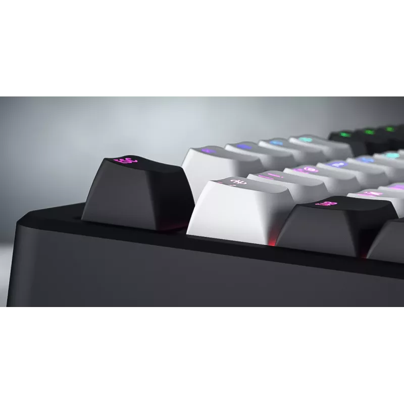 HATOR Rockfall 3 TKL Wireless, čierna, QMK/VIA, OMA profil bielo-čierne keycapy klávesnica - lineárne mechanické hotswap spínače - US - ANSI rozloženie (HTK850)