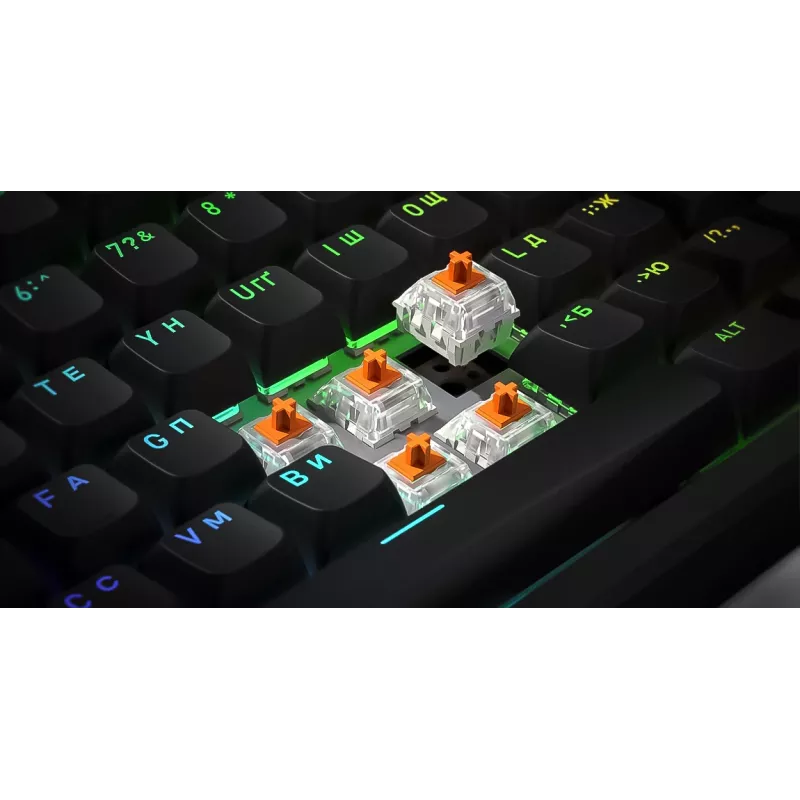 HATOR Rockfall 3 TKL Wireless, čierna, QMK/VIA, OMA profil bielo-čierne keycapy klávesnica - lineárne mechanické hotswap spínače - US - ANSI rozloženie (HTK850)