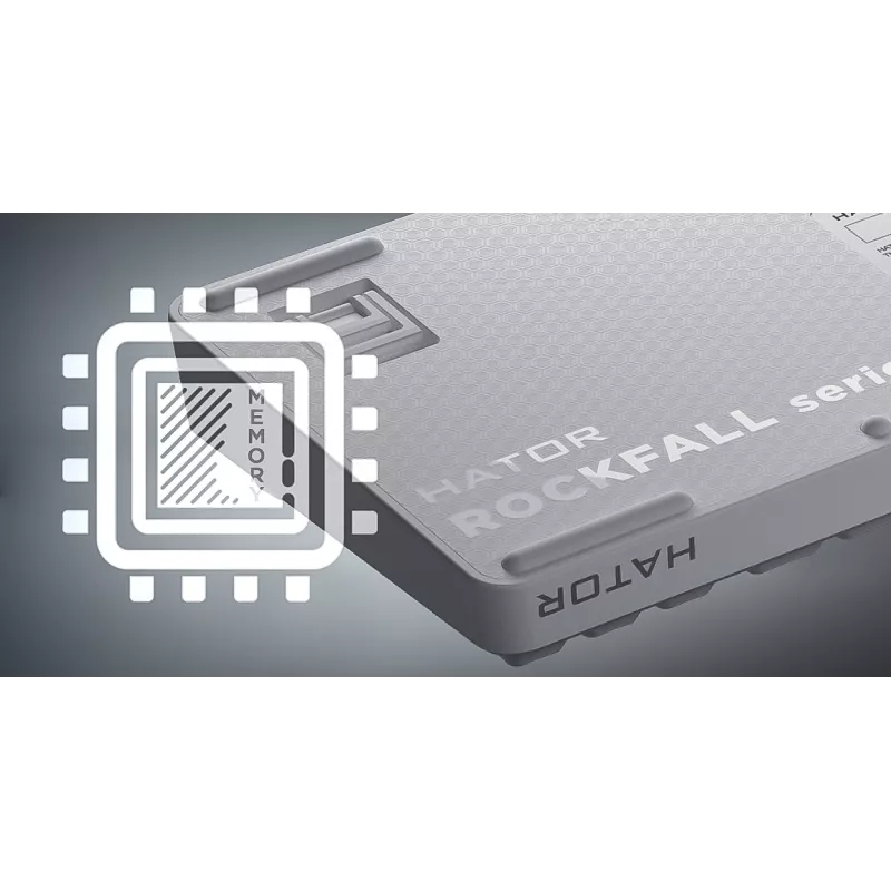 HATOR Rockfall 3 TKL Wireless, čierna, QMK/VIA, OMA profil bielo-čierne keycapy klávesnica - lineárne mechanické hotswap spínače - US - ANSI rozloženie (HTK850)