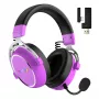 HATOR Hypergang 3 bezdrôtový headset s hlavovým mostom herný USB Type-C / USB Type-A Bluetooth fialový