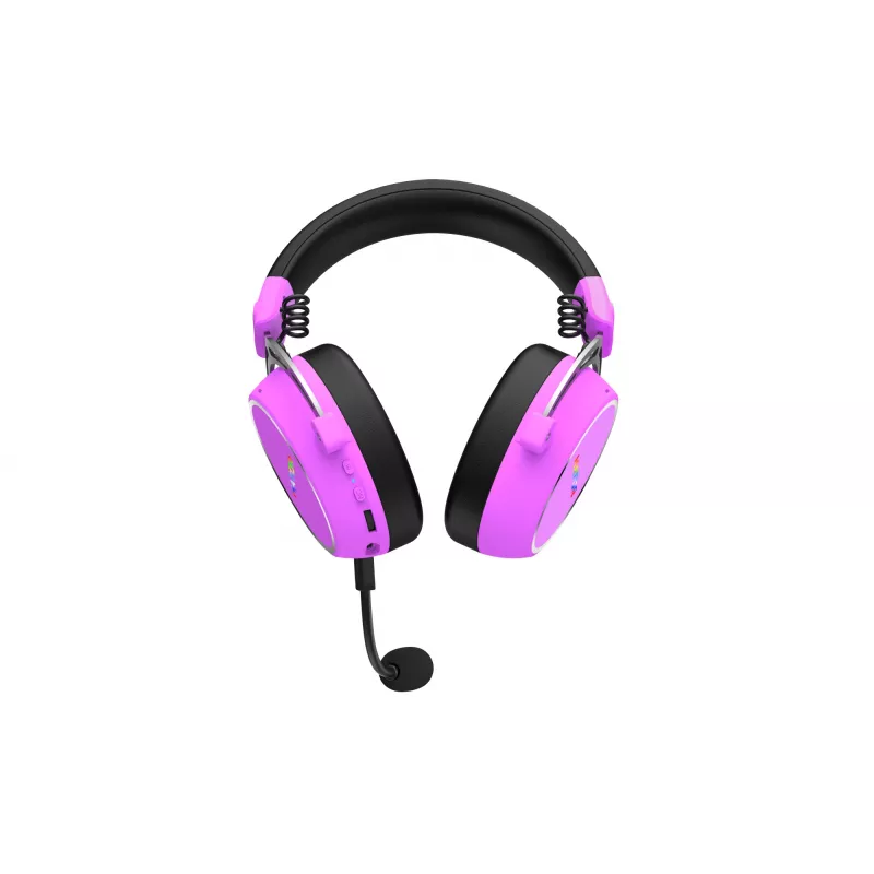 HATOR Hypergang 3 bezdrôtový headset s hlavovým mostom herný USB Type-C / USB Type-A Bluetooth fialový