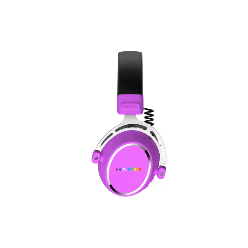 HATOR Hypergang 3 bezdrôtový headset s hlavovým mostom herný USB Type-C / USB Type-A Bluetooth fialový