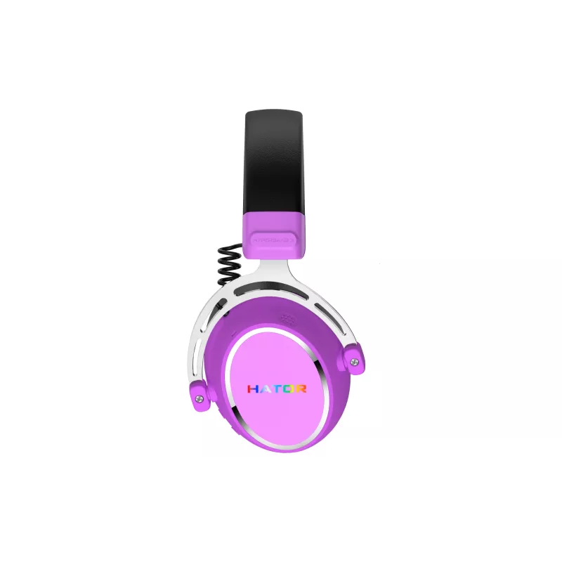 HATOR Hypergang 3 bezdrôtový headset s hlavovým mostom herný USB Type-C / USB Type-A Bluetooth fialový