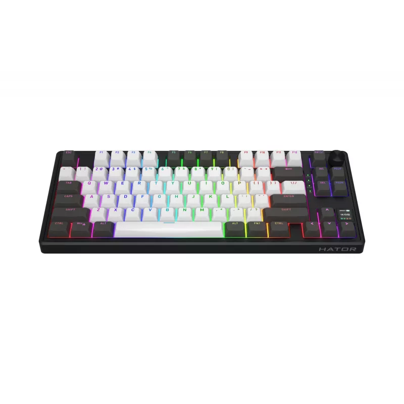 HATOR Skyfall Pro Wireless 80 klávesnica herná USB + RF Wireless + Bluetooth QWERTY US English čierna, sivá