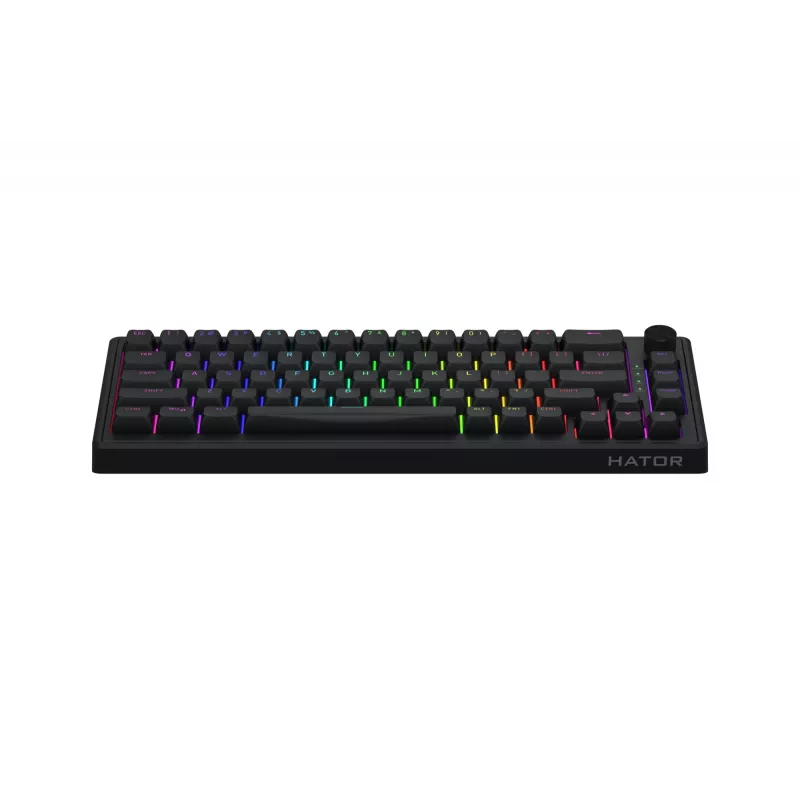 HATOR Skyfall 65 káblová, mechanická, USB-C, Aurum Sterling, 70M stlačení, RGB, čierna, 790g