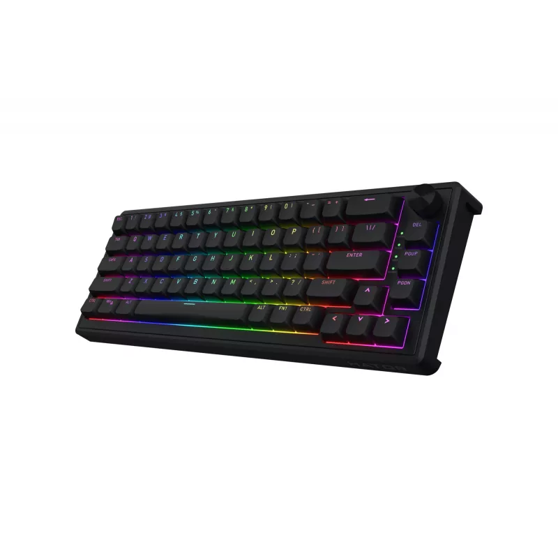 HATOR Skyfall 65 káblová, mechanická, USB-C, Aurum Sterling, 70M stlačení, RGB, čierna, 790g