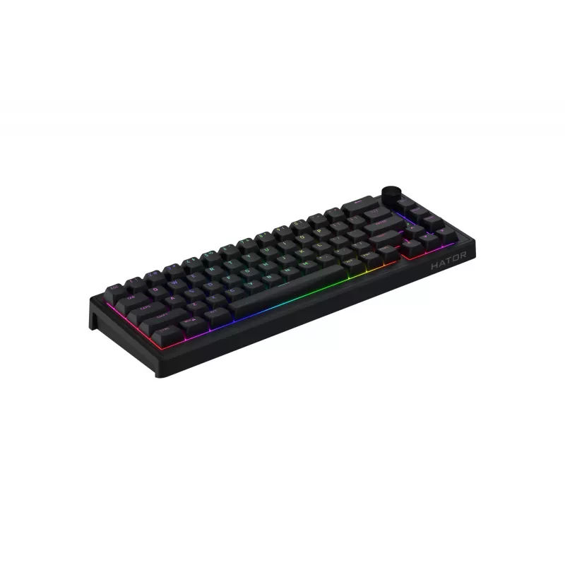 HATOR Skyfall 65 káblová, mechanická, USB-C, Aurum Sterling, 70M stlačení, RGB, čierna, 790g