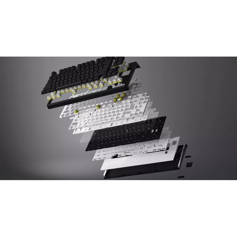 HATOR Skyfall 65 káblová, mechanická, USB-C, Aurum Sterling, 70M stlačení, RGB, čierna, 790g
