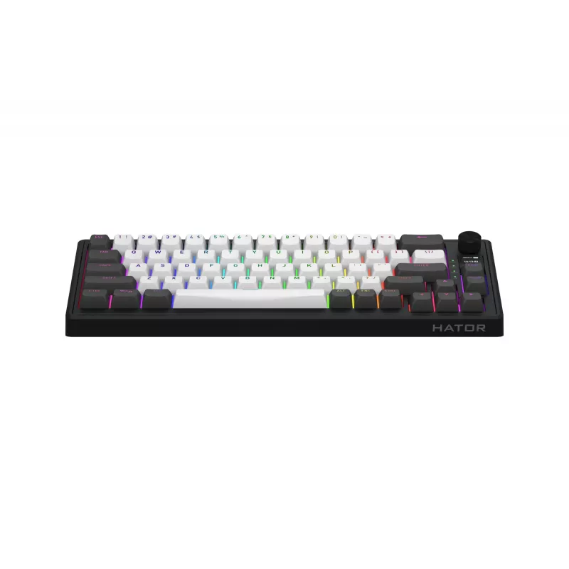HATOR Skyfall Pro Wireless 65 klávesnica herná USB + RF Wireless + Bluetooth QWERTY US English čierna, sivá