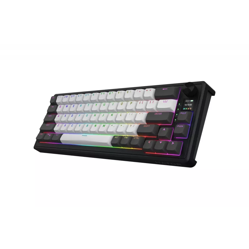 HATOR Skyfall Pro Wireless 65 klávesnica herná USB + RF Wireless + Bluetooth QWERTY US English čierna, sivá