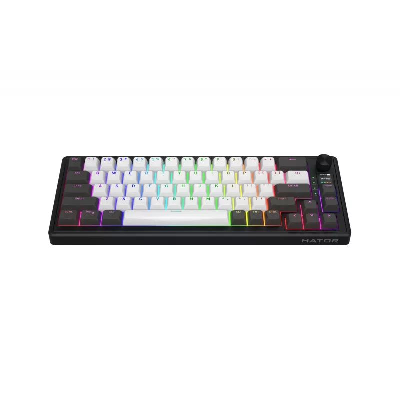 HATOR Skyfall Pro Wireless 65 klávesnica herná USB + RF Wireless + Bluetooth QWERTY US English čierna, sivá