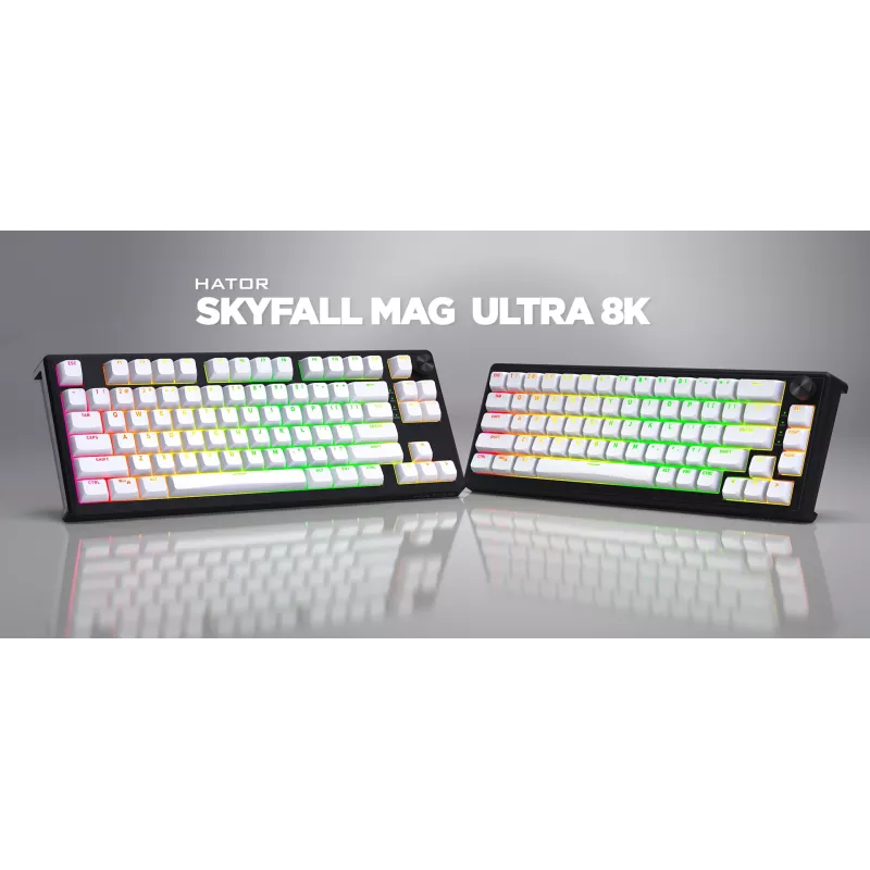 HATOR Skyfall 65 MAG ULTRA 8K klávesnica Gaming USB QWERTY US-angličtina čierna, biela