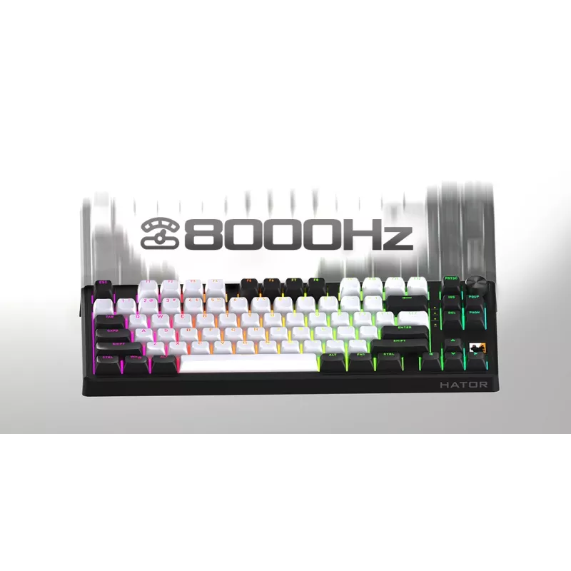 HATOR Skyfall 65 MAG ULTIMA 8K bezdrôtová klávesnica Gaming USB + RF Wireless + Bluetooth QWERTY US angličtina čierna, biela
