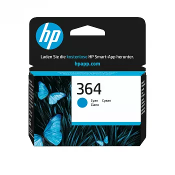HP 364 Cyan originálna atramentová kazeta, Cyan, 1 kus, 300 strán