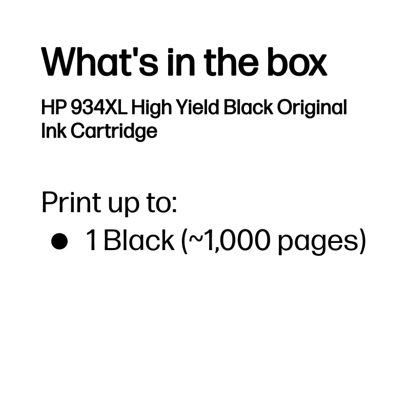 HP 934XL High Yield čierna originálna atramentová kazeta, čierna, 1 ks, 1000 strán