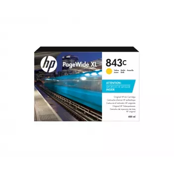 HP 843C 400 ml žltá PageWide XL atramentová kazeta, žltá, 1 ks