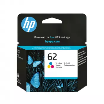 HP 62 trikolórová originálna atramentová kazeta, azúrová, purpurová, žltá, 1 kus, 165 strán