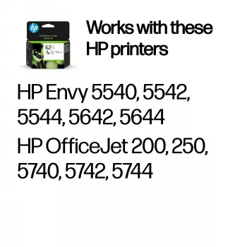 HP 62XL High Yield trikolórová originálna atramentová kazeta, azúrová, purpurová, žltá, 1 ks, 415 strán