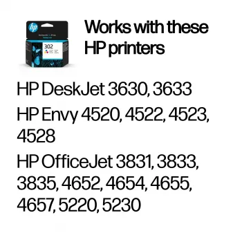 HP 302 trikolórová originálna atramentová kazeta, azúrová, purpurová, žltá, 1 ks, 150 strán