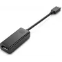 HP USB-C na DP adaptér, 0,094 m, USB Type-C, DisplayPort, konektor samec, konektor samica, rovný