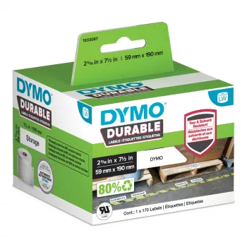 DYMO Authentic LabelWriter Durable etikety | 59 mm x 190 mm | biele poly | 170 veľkých samolepiacich etikiet | vysoký výkon | pre tlačiareň etikiet LabelWriter