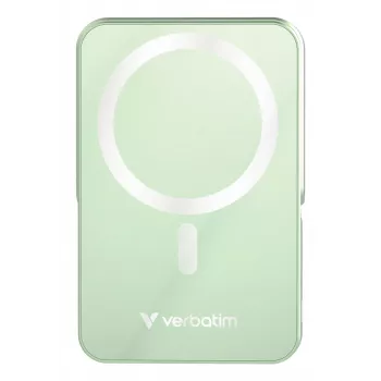 Verbatim Charge 'n' Go magnetická bezdrôtová powerbanka so stojanom – 10000 mAh zelená