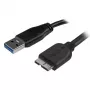 StarTech.com štíhly Micro USB 3.0 kábel - M/M - 2m (6ft), 2 m, USB A, Micro-USB B, USB 3.2 Gen 1 (3.1 Gen 1), samec/samec, čierny