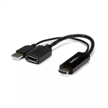 StarTech.com HDMI na DisplayPort adaptér - 4K 30Hz, 3840 x 2160 pixelov, 1080p, 720p, 120 Hz, čierna, MegaChips - STDP2600, aktívny videokonvertor