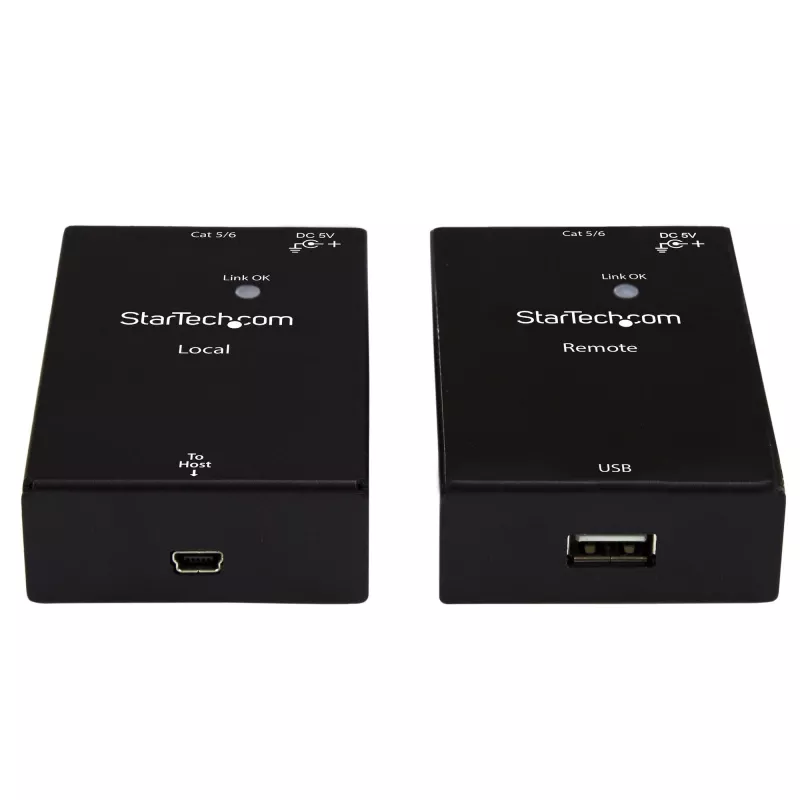 StarTech.com USB 2.0 extender cez Cat5e/Cat6 kábel (RJ45) – až do 50 m – vysokorýchlostný USB port extender adaptérová sada – napájaný – USB cez Ethernet kábel extender – 480 Mbit/s – kov