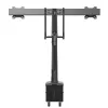 StarTech.com stolový držiak na dva monitory – ergonomický držiak na dvojmonitor VESA pre 32-palcové displeje (8 kg) – priečna tyč s rukoväťou pre synchronizovaný plný pohyb – výškovo nastaviteľný – C-svorka/priechodka