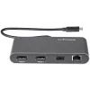 StarTech.com Dual-Monitor Thunderbolt Mini Dock, 4K 60Hz DisplayPort, bez ovládačov hub pre Windows & Mac, Gigabit Ethernet, 1x USB-A (USB 5Gbps), 11in (28cm) kábel
