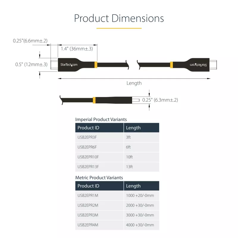 StarTech.com 3m USB-C nabíjací kábel, USB-IF certifikovaný USB-C kábel, 240W PD EPR, USB 2.0 Type-C nabíjací kábel na notebook, USB-C dátový prenosový kábel, TPE plášť, M/M