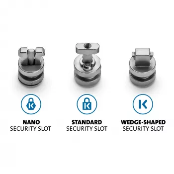 Kensington ClickSafe Universal Slots Security Anchors Kit, kotva, nerezová oceľ, 3 ks, 31 g, 115 mm, 85 mm