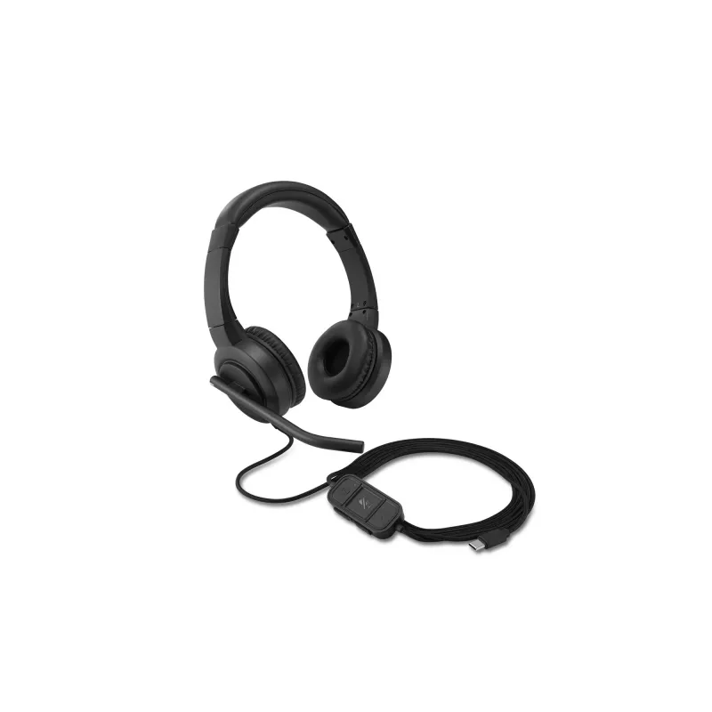 Kensington H1000 USB-C On-Ear headset, káblový, hovory/hudba, 20 – 20000 Hz, 190 g, headset, čierna