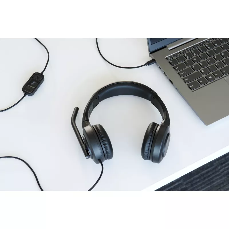 Kensington H1000 USB-C On-Ear headset, káblový, hovory/hudba, 20 – 20000 Hz, 190 g, headset, čierna