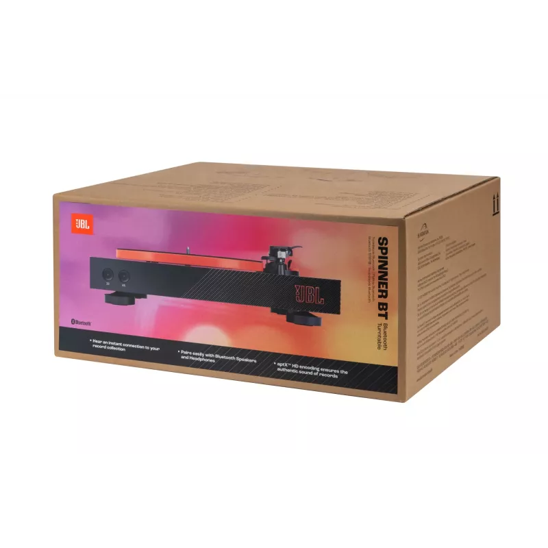 JBL Spinner BT remeňom poháňaný audio gramofón čierny, oranžový
