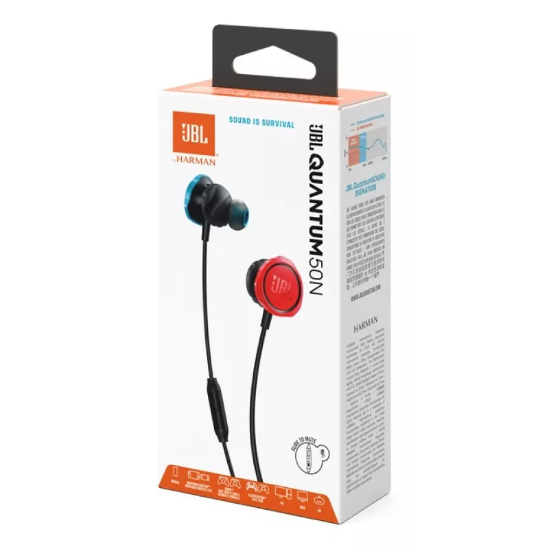 JBL Quantum 50N Headset káblový do uší čierna, modrá, červená