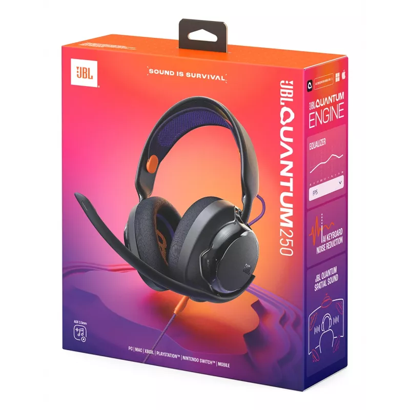 JBL Quantum 250 Headset káblový cez hlavu gaming čierna