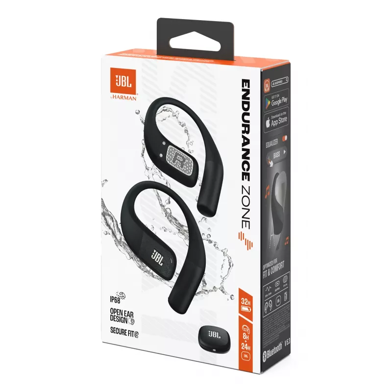 JBL Endurance Zone Headset bezdrôtový ušný háčik, open-ear športový Bluetooth čierna, sivá