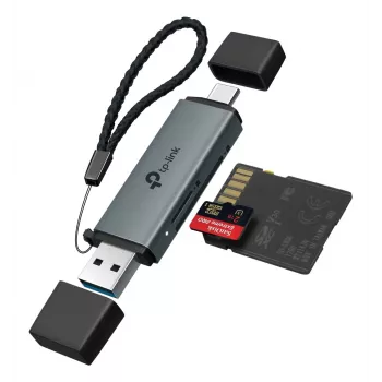 Čítačka kariet TP‑LINK UA430D USB 3.1 — podpora MicroSD/SD, 200 Mbit/s, čierna, 75×22,9×9,3 mm